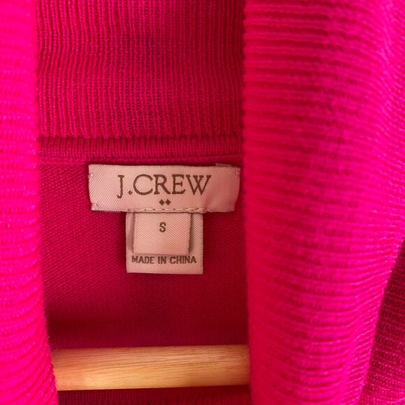 J. CREW Merino Blend Sweater Size S Hot Pink Lightweight Turtleneck Old Money - Picture 8 of 10